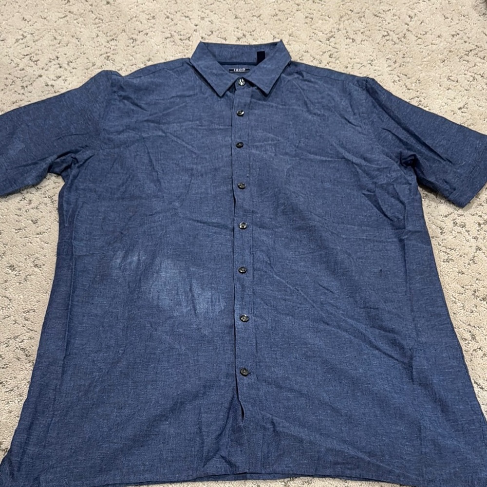 Izod Blue Linen Shirt
